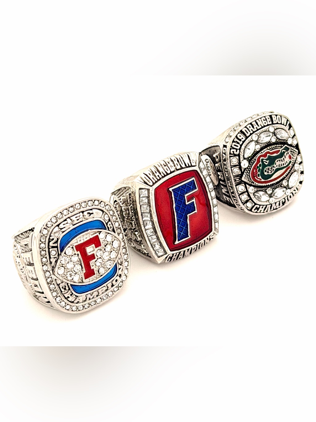 Ncaa/ 2008 Sec 2019 Orange Bowl & 2019 Sec Florida Gators Championship Rings Set